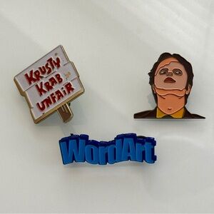 PIN SET - Nostalgia Set of Large Enamel Pins - Wordart, The Office, SpongeBob